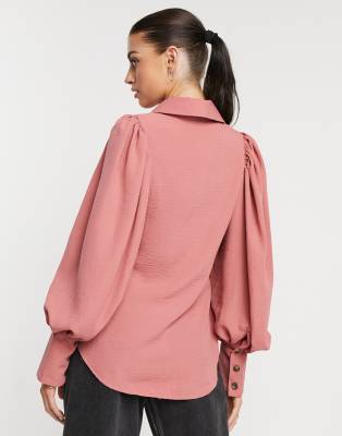 asos pink blouse