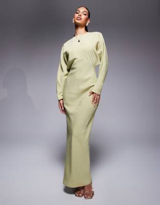 ASOS DESIGN batwing maxi dress in light sage