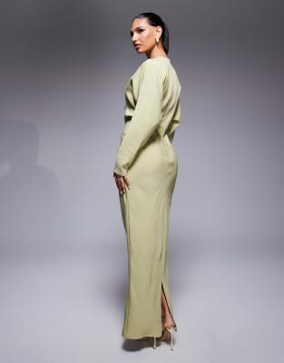 ASOS DESIGN batwing maxi dress in light sage