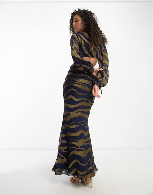 Navy and gold maxi 2024 dress