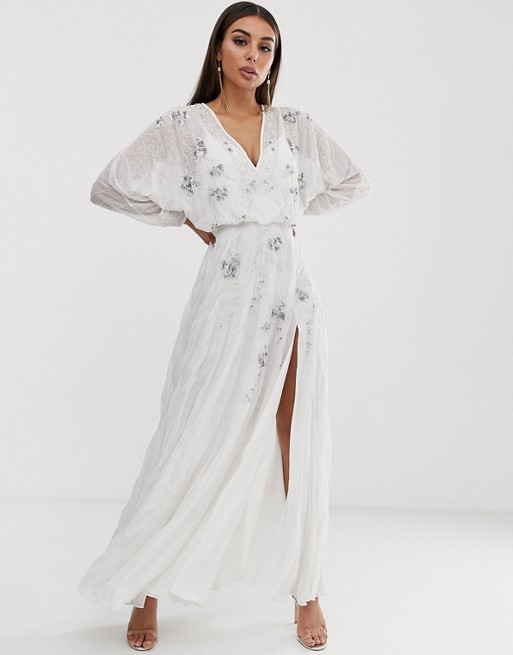 ASOS DESIGN batwing maxi dress with delicate occasion embellishment