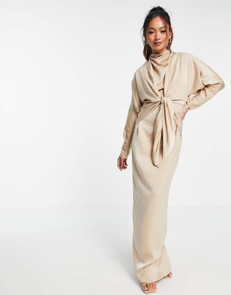 ASOS DESIGN batwing maxi dress with tie front - view 1