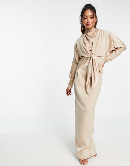 ASOS DESIGN batwing maxi dress with tie front