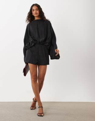 Asos Design Batwing Romper In Black