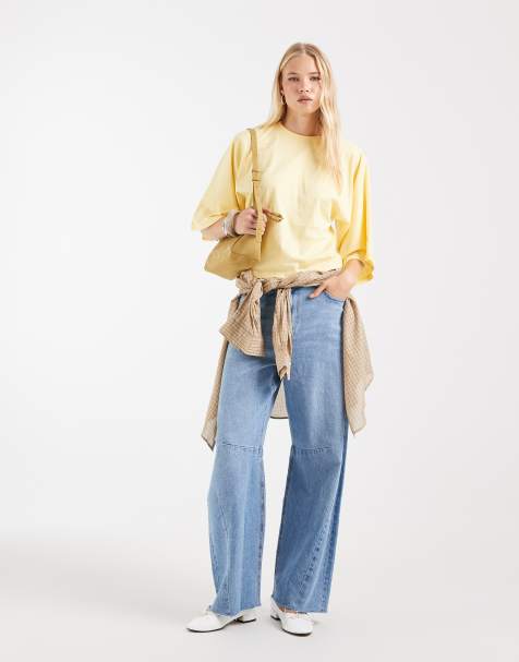 ASOS DESIGN batwing sleeve fitted tee in buttermilk - view 1