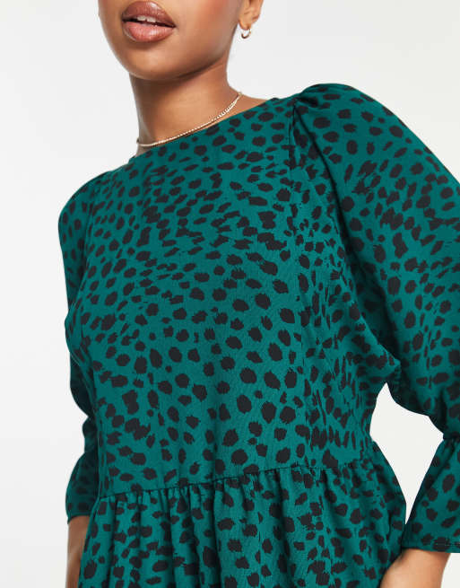 Asos green outlet animal print dress