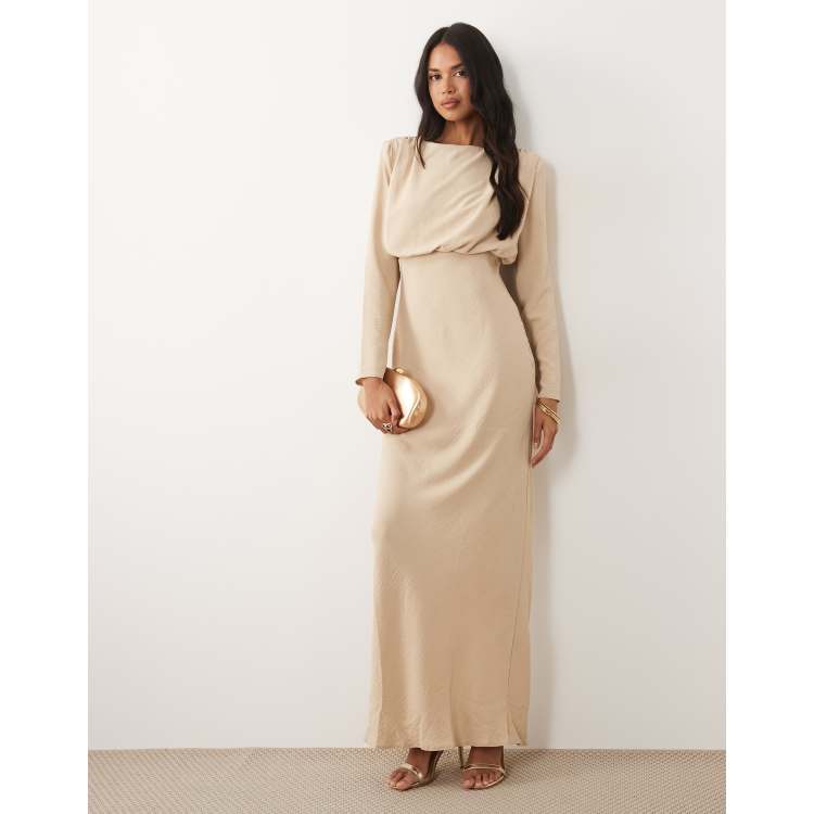 asos design maxi dress batwing sleeve bias cut ASOS DESIGN floral embroidered batwing bias maxi dress in olive green