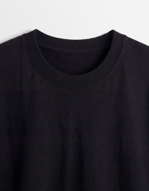 ASOS DESIGN batwing T-shirt midi dress in black, 7 of 8