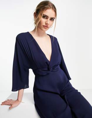 Asos navy hot sale dress