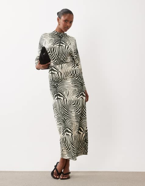 ASOS DESIGN batwing zebra print maxi dress - view 1