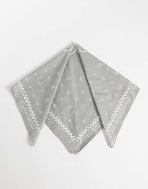 ASOS DESIGN – Baumwoll-Bandana in Salbeigrün mit Paisley- und Schachbrettmuster, 4 von 4