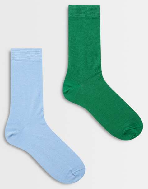 ASOS DESIGN Baumwollsocken in Blau und Grün - view 1