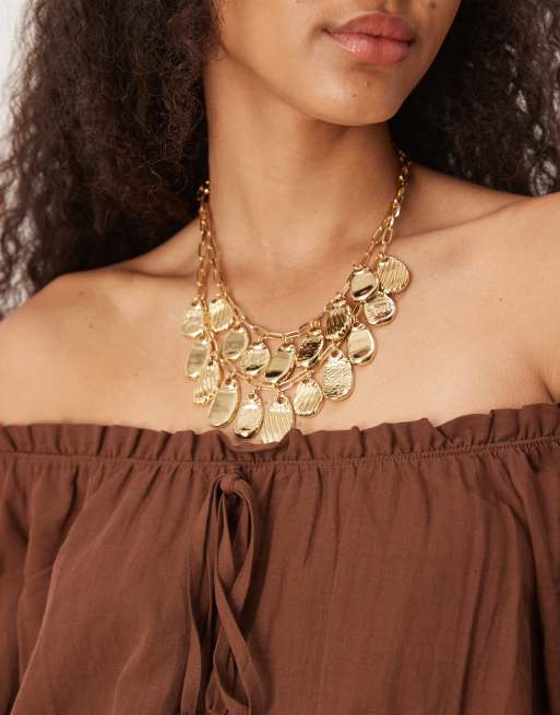 ASOS DESIGN – Bawełniana czekoladowa sukienka mini w stylu boho z dekoltem bardot, 4 z 4