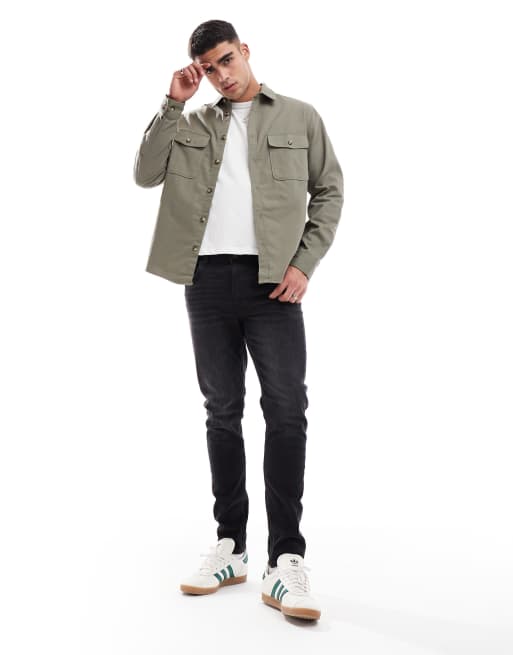 ASOS DESIGN – Bawełniana koszula wierzchnia w kolorze khaki , 3 z 4