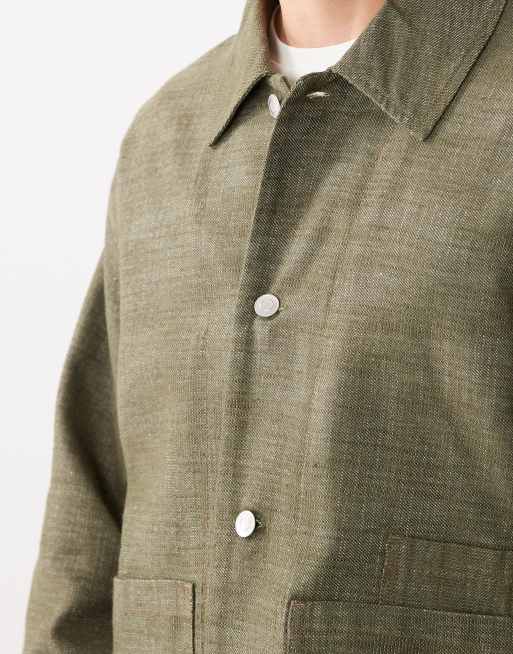 ASOS DESIGN – Bawełniana kurtka typu worker w kolorze khaki, 5 z 5