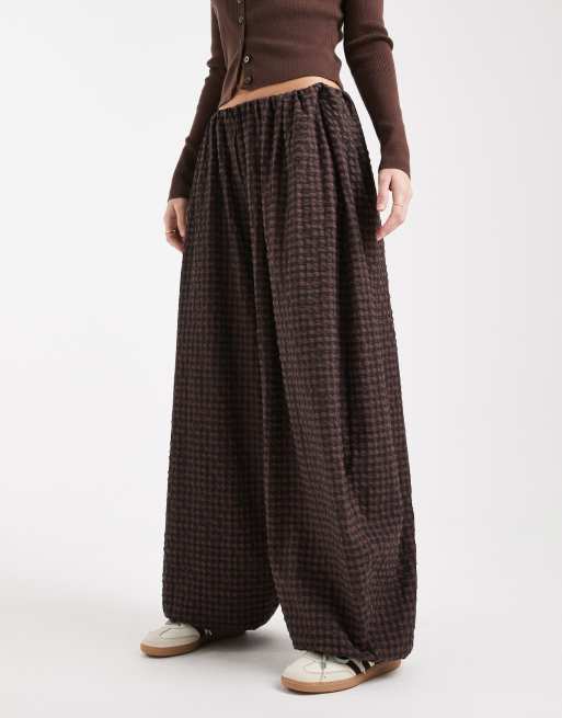 ASOS DESIGN – Bawełniane spodnie z balonowymi nogawkami w kratkę, 2 z 5