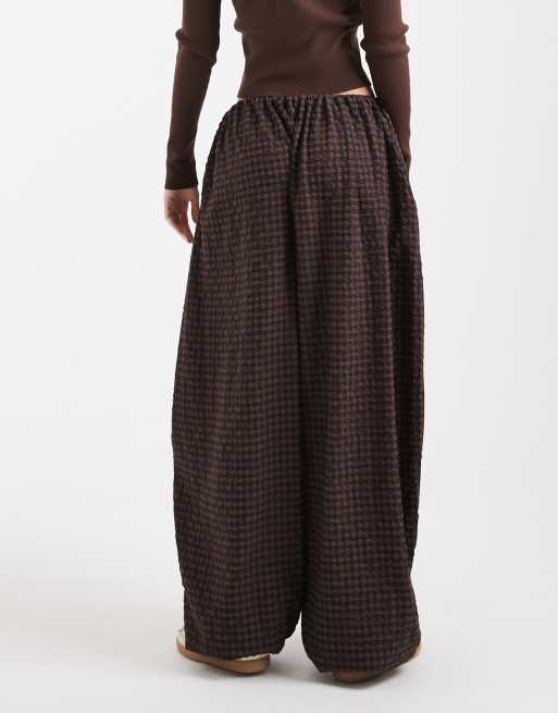 ASOS DESIGN – Bawełniane spodnie z balonowymi nogawkami w kratkę, 4 z 5