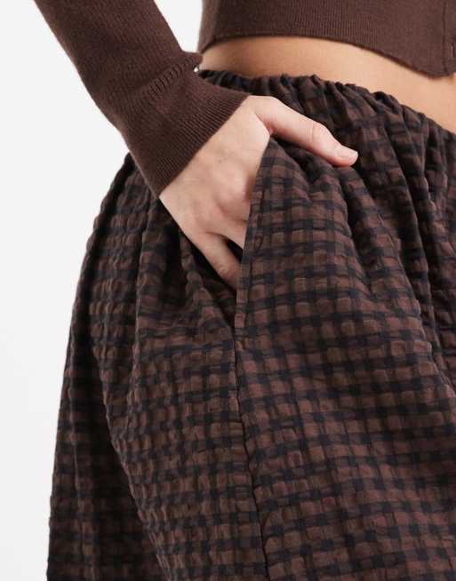 ASOS DESIGN – Bawełniane spodnie z balonowymi nogawkami w kratkę, 5 z 5