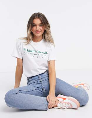 ASOS DESIGN – Be Kind – T-Shirt in Weiß 