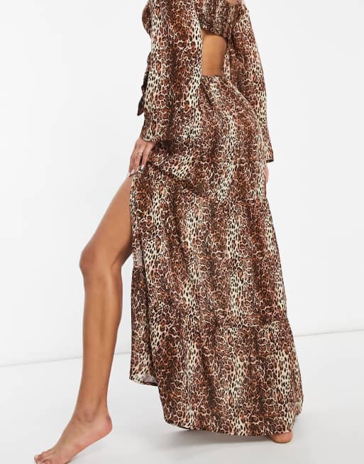 Leopard maxi skirt beach co-ord 2025