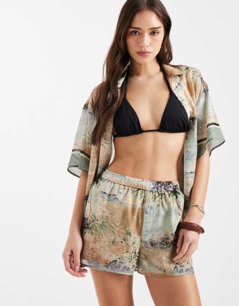 ASOS DESIGN Beach co-ord short in abstract print - view 1