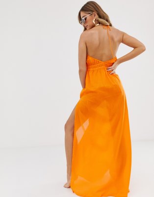 asos orange dress