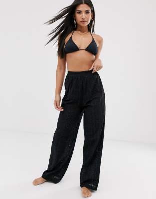 beach pants black