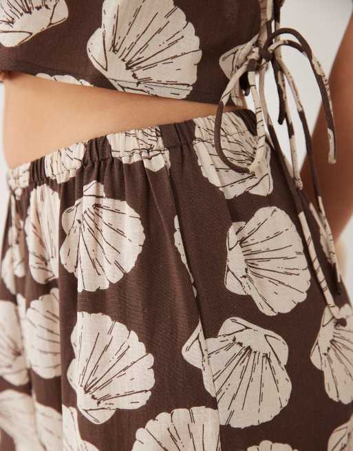 ASOS DESIGN beach pants in shell print, 4 of 5