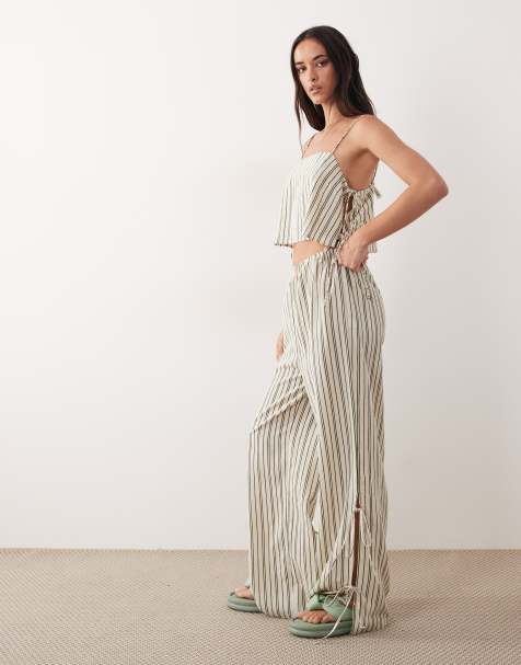 ASOS DESIGN beach pants in stripes - part of a set - view 1