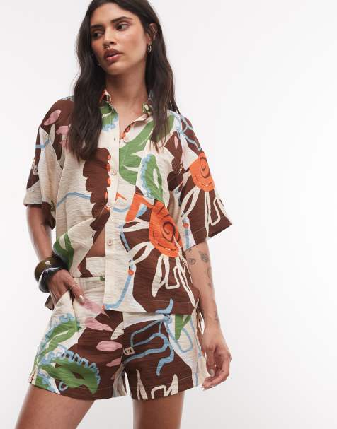 ASOS DESIGN beach shorts in tropical abstract - part of a set - view 1