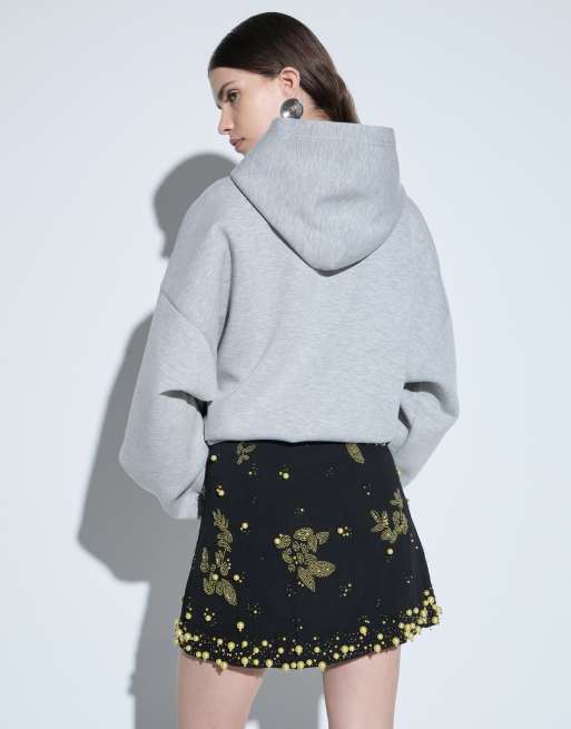 ASOS DESIGN bead embellished set mini skirt in black, 2 of 6