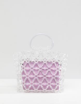 clear beaded bag