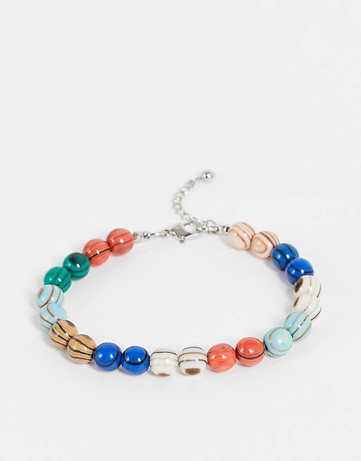 ASOS DESIGN beaded bracelet in multicolour