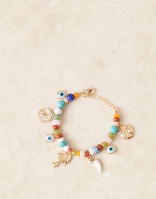 Asos Design Beaded Charm Bracelet