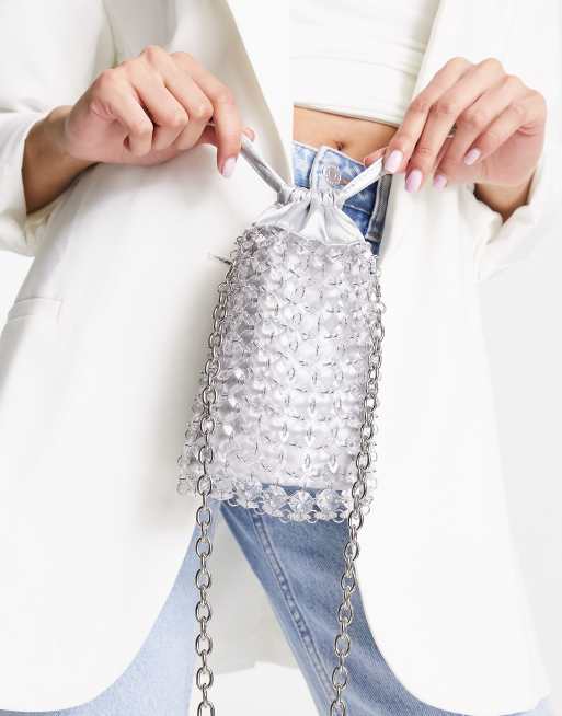 Crystal Beaded Crossbody Clutch Purse