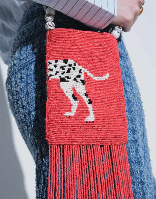 ASOS DESIGN beaded dalmatian clutch bag, 2 of 8