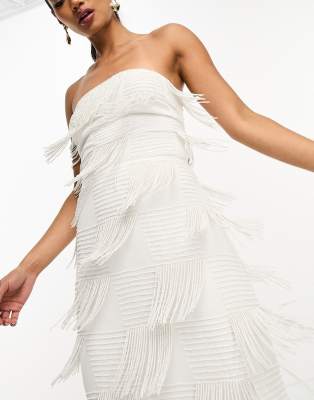 Asos white 2025 tassel dress