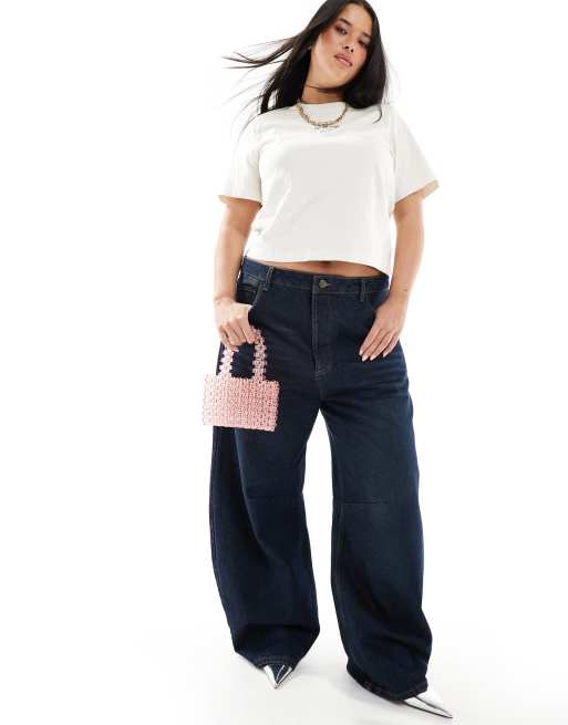 ASOS DESIGN beaded grab clutch bag in pink
