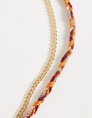Asos Design Beaded Multi-row Anklet In Multi