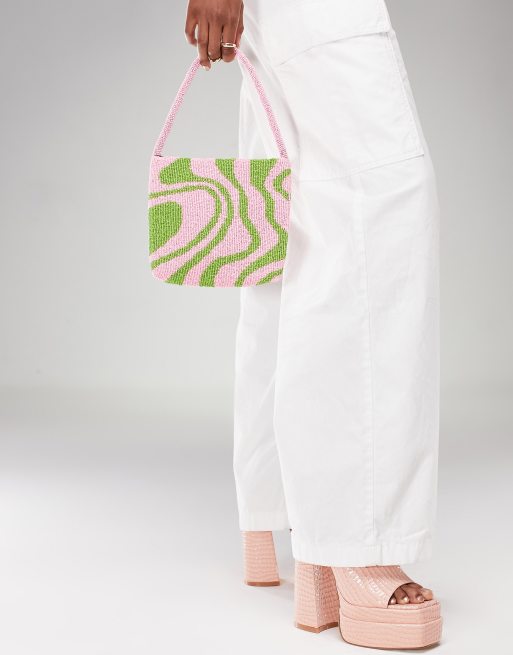 Bucket Bag With Swirl Print In Multi