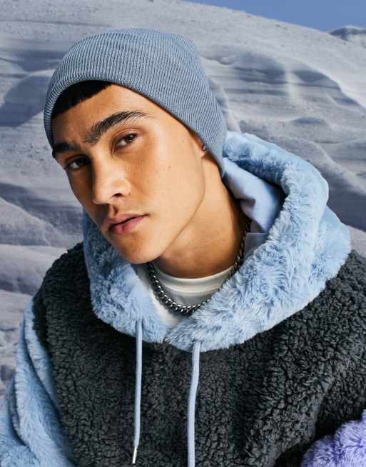 ASOS DESIGN beanie in slate blue