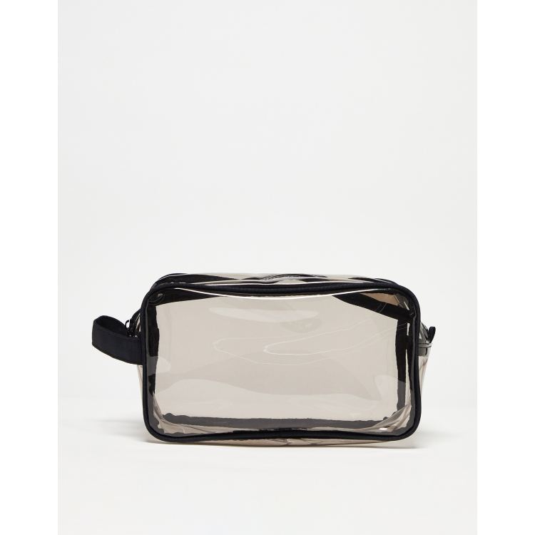 ASOS DESIGN Luxe - Pochette in plastica trasparente con manico in metallo