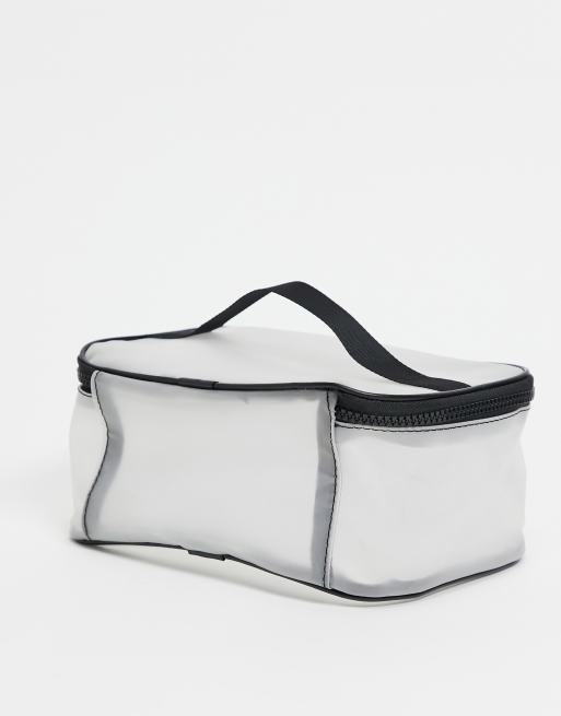 ASOS DESIGN - Beauty-case trasparente con manico neri