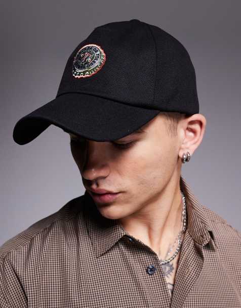 ASOS DESIGN beer graphic cap in black - view 1
