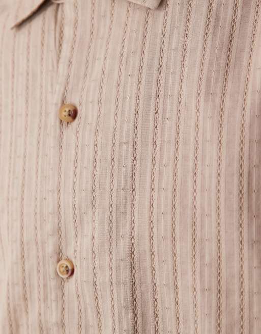 ASOS DESIGN - Beige afslappet skjorte med revers, 5 af 5
