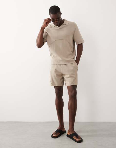 ASOS DESIGN - Beige afslappet sæt i strik med tekstur - view 1