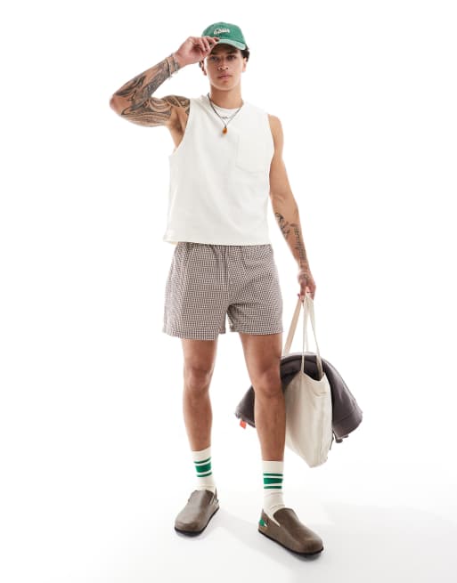 ASOS DESIGN - Beige afslappet tanktop med tekstur og lomme