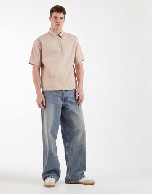 ASOS DESIGN – Beige, avslappnad skjorta med kort dragkedja, 2 av 5