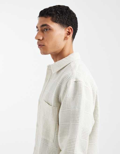 ASOS DESIGN – Beige, avslappnad skjorta med textur, 4 av 5
