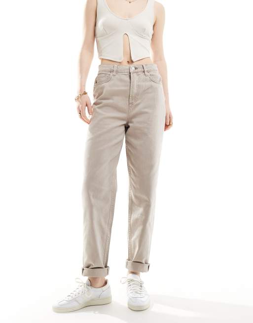 CerbeShops DESIGN – Beige, avslappnade mom jeans